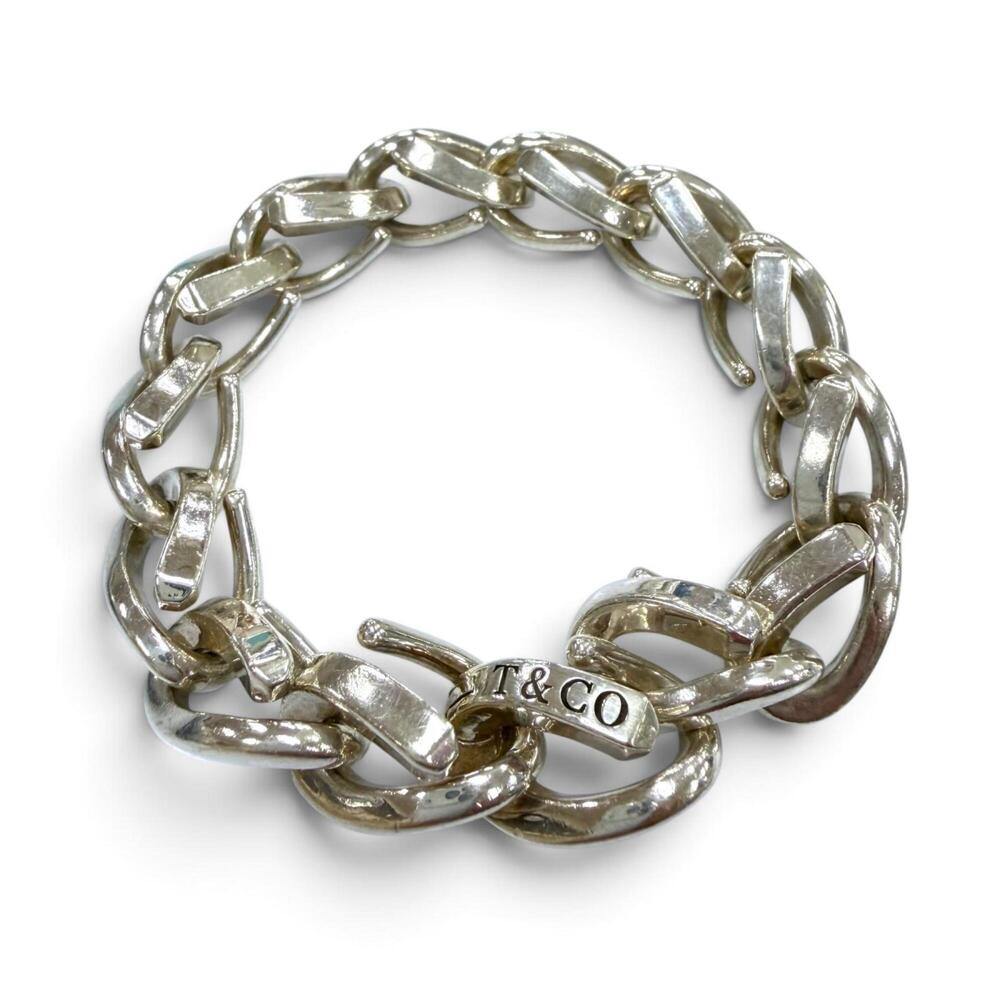 TIFFANY&Co. Tiffany Forge Large Link AG925 Bracelet, Current Model, Silver, 1...